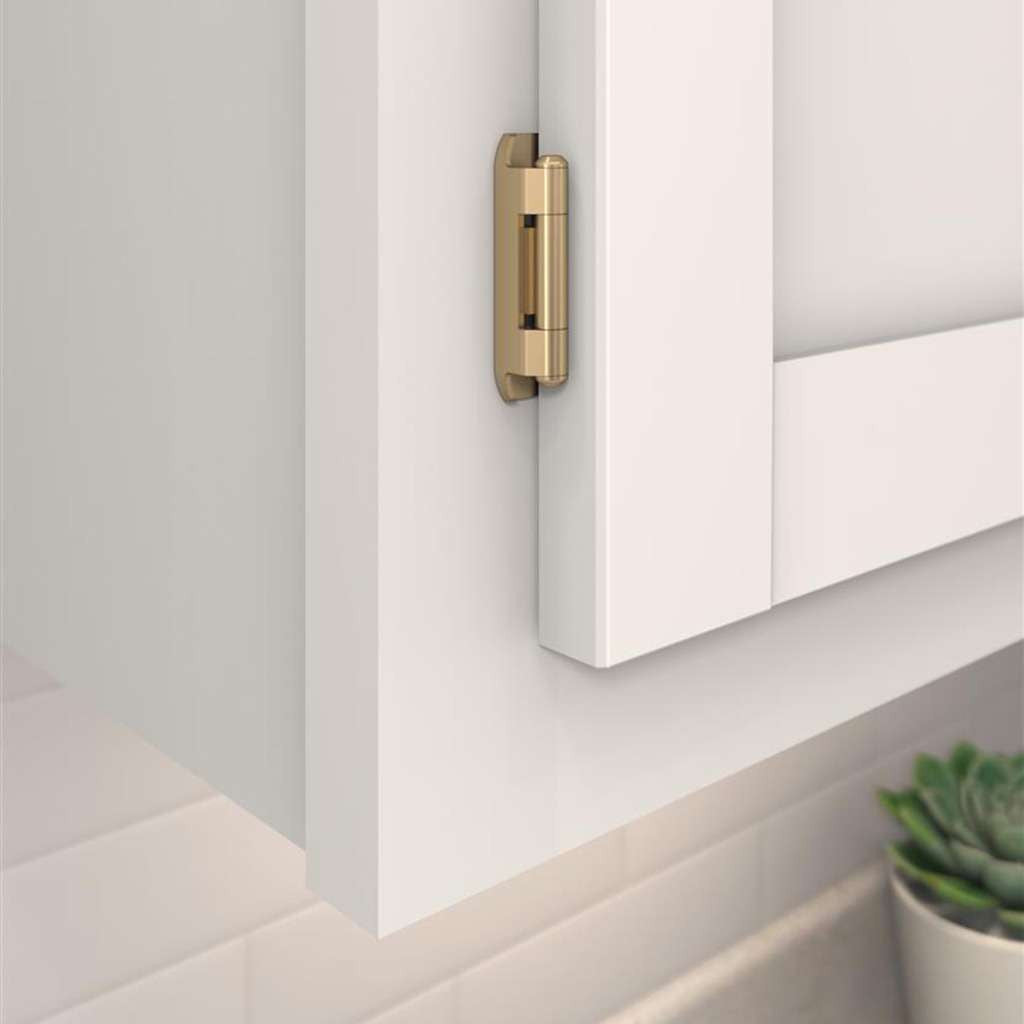 AMEROCK Single Demountable 1/2" Overlay Cabinet Hinge (pair) in Champagne Bronze BPR8719CZ Mounted