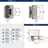 AMEROCK Single Demountable 1/2" Overlay Cabinet Hinge (pair) in Nickel BPR871914 Specs