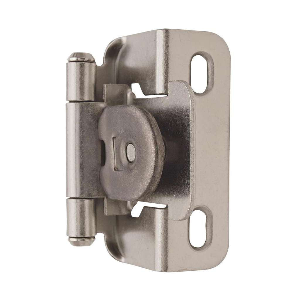 AMEROCK Single Demountable 1/2" Overlay Cabinet Hinge (pair) in Satin Nickel BPR8719FB Angle