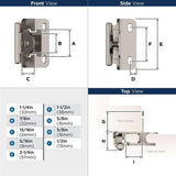 AMEROCK Single Demountable 1/2" Overlay Cabinet Hinge (pair) in Satin Nickel BPR8719FB Specs