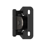 AMEROCK Single Demountable 1/4" Overlay Cabinet Hinge (pair) in Flat Black BPR8715FB