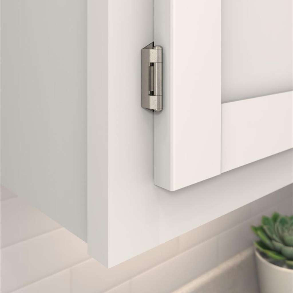 AMEROCK Single Demountable 1/4" Overlay Cabinet Hinge (pair) in Nickel BPR871514 Mounted