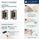 AMEROCK Single Demountable 1/4" Overlay Cabinet Hinge (pair) in Nickel BPR871514 What's Included