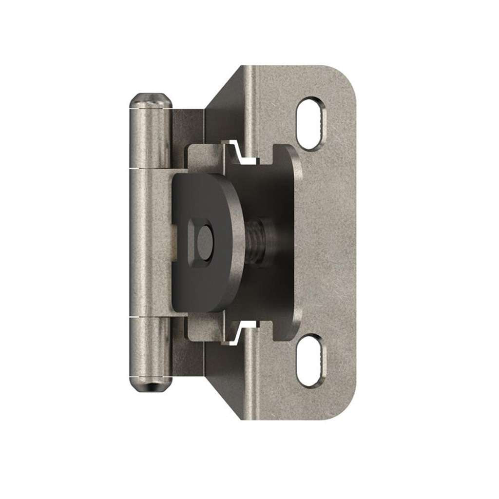 AMEROCK Single Demountable 1/4" Overlay Cabinet Hinge (pair) in Nickel BPR871514