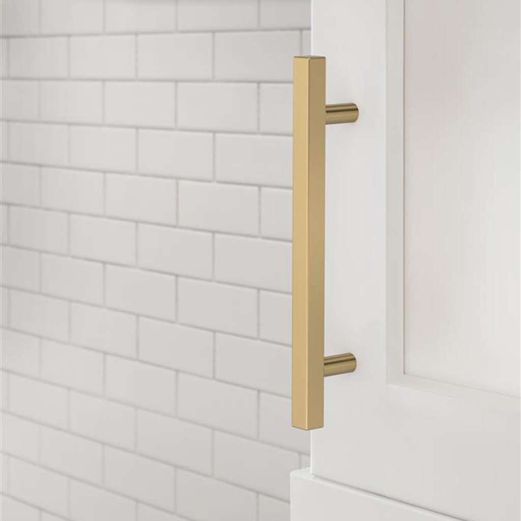 AMEROCK Square Bar Pulls in Champagne Bronze 128mm BP37177CZ Mounted