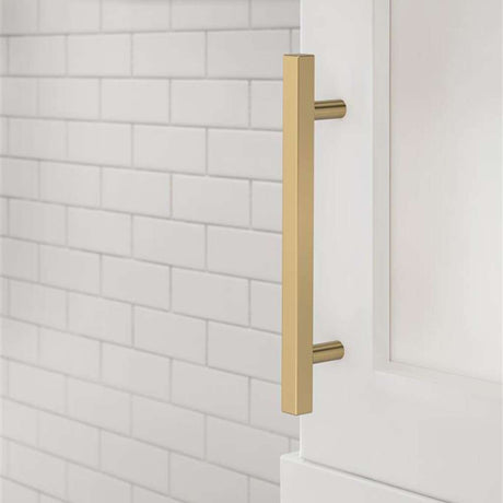 AMEROCK Square Bar Pulls in Champagne Bronze 128mm BP37177CZ Mounted