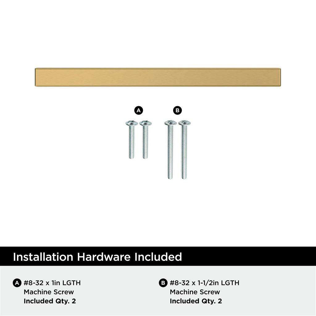 AMEROCK Square Bar Pulls in Champagne Bronze 96mm BP37176CZ Installation Hardware