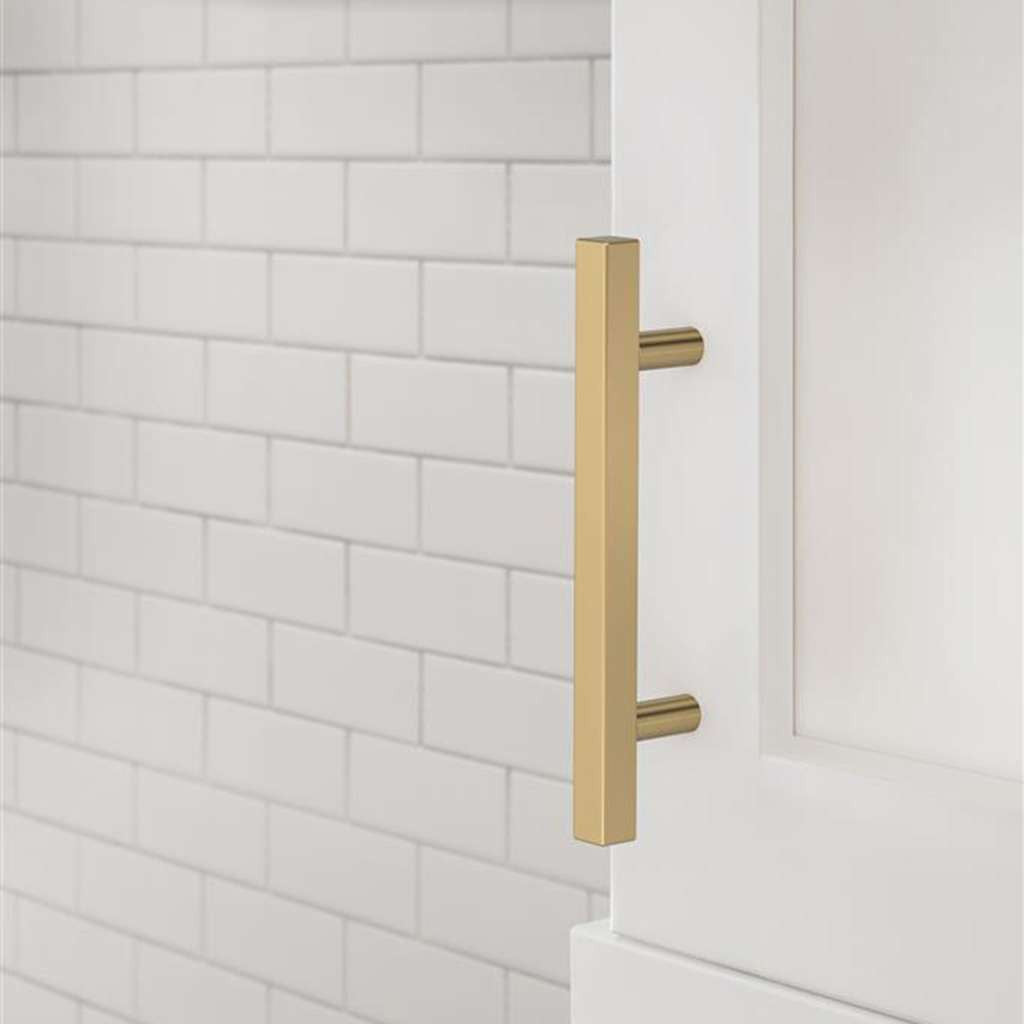 AMEROCK Square Bar Pulls in Champagne Bronze 96mm BP37176CZ Mounted