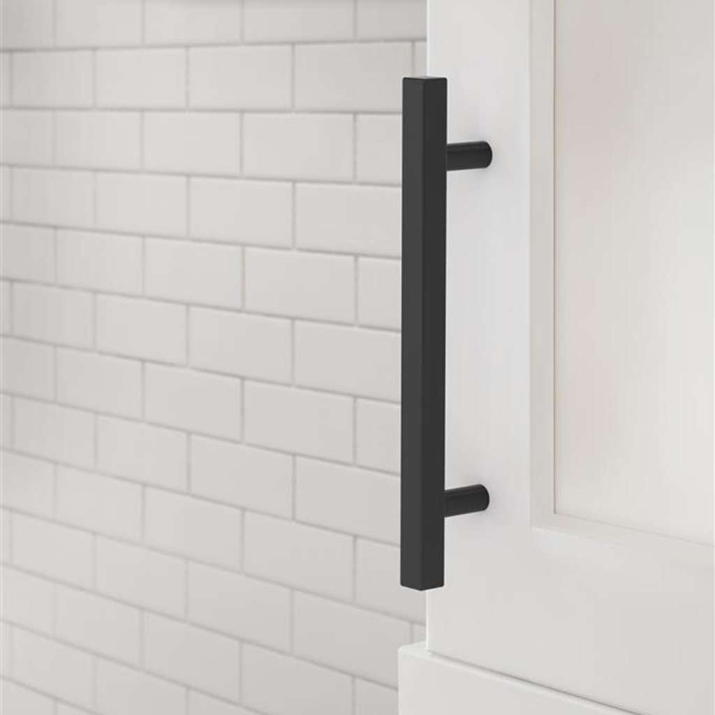 AMEROCK Square Bar Pulls in Matte Black 128mm BP37177MB Mounted