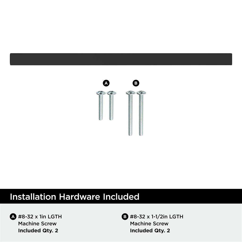 AMEROCK Square Bar Pulls in Matte Black 160mm BP37178MB Installation Hardware