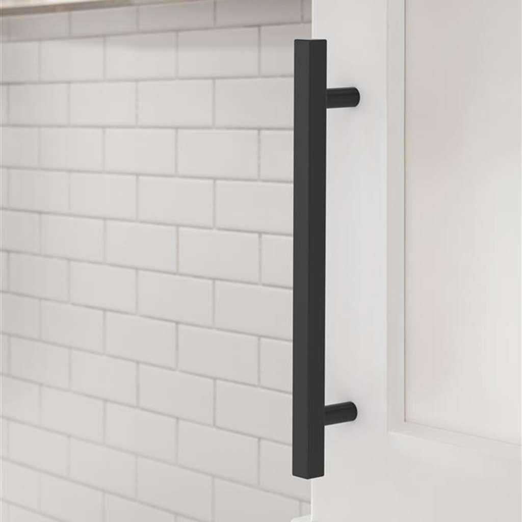 AMEROCK Square Bar Pulls in Matte Black 160mm BP37178MB Mounted