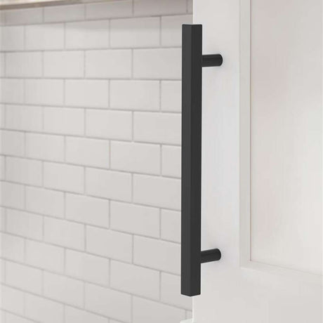 AMEROCK Square Bar Pulls in Matte Black 160mm BP37178MB Mounted