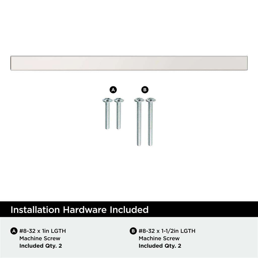 AMEROCK Square Bar Pulls in Polished Chrome 128mm BP3717726 Installation Hardware