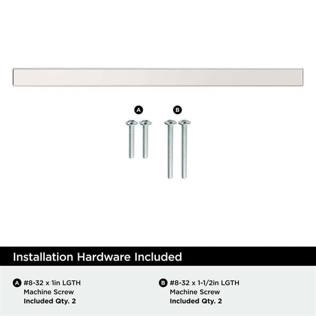 AMEROCK Square Bar Pulls in Polished Chrome 128mm BP3717726 Installation Hardware