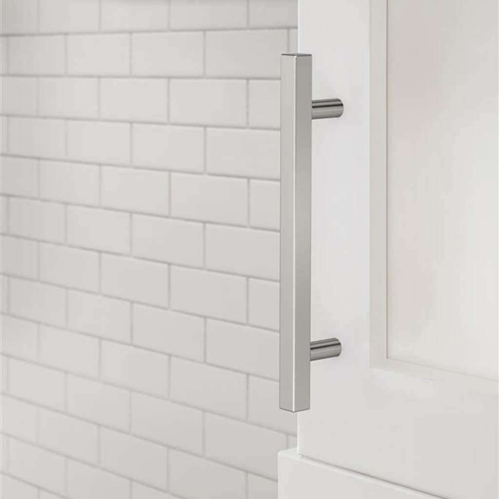 AMEROCK Square Bar Pulls in Polished Chrome 128mm BP3717726 Mounted