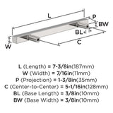 AMEROCK Square Bar Pulls in Polished Chrome 128mm BP3717726 Specs