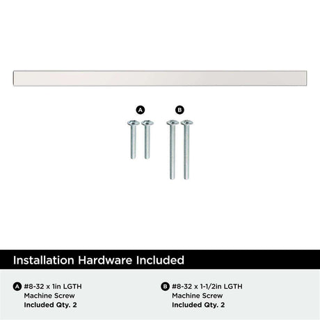 AMEROCK Square Bar Pulls in Polished Chrome 160mm BP3717826 Installation Hardware