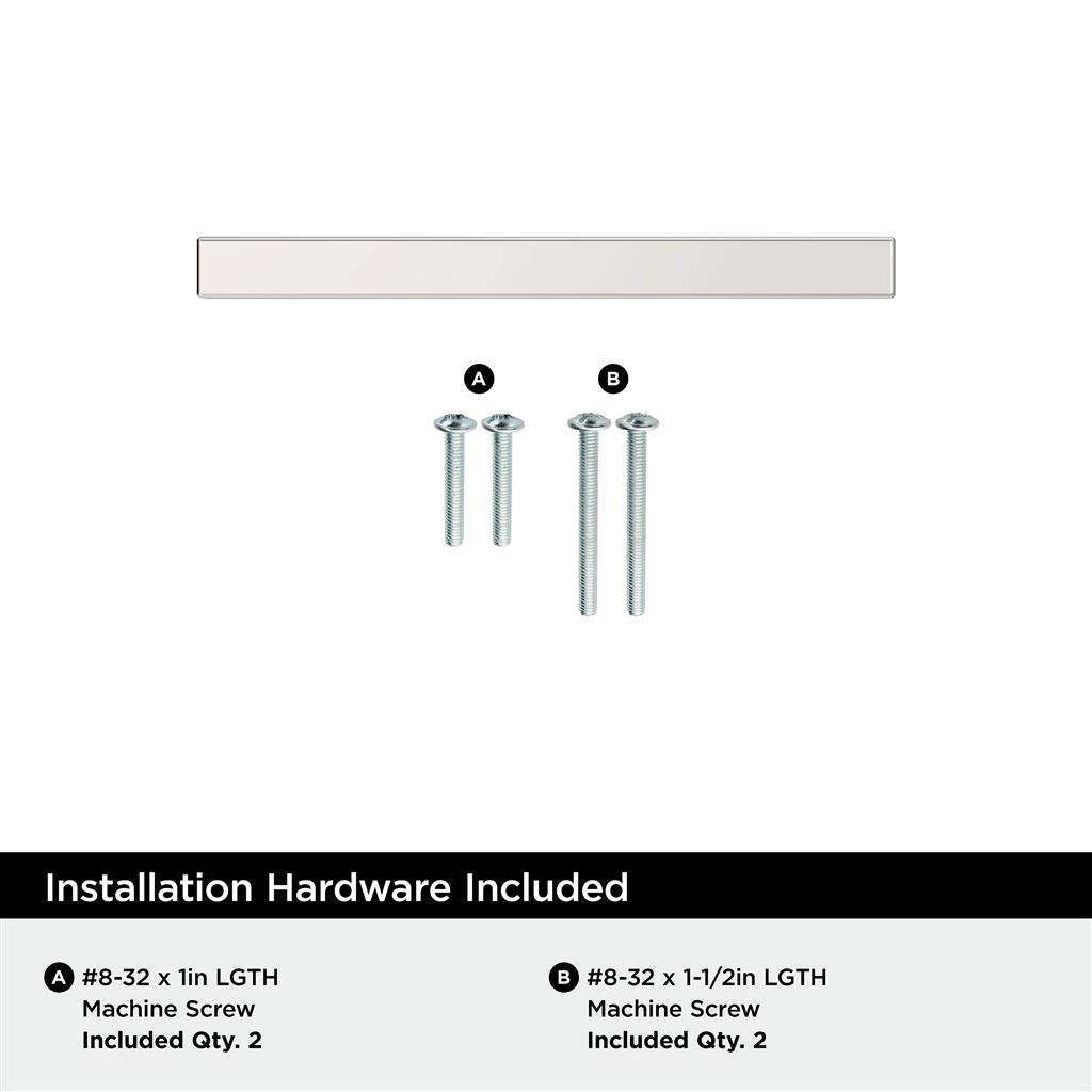 AMEROCK Square Bar Pulls in Polished Chrome 3" BP3717526 Installation Hardware