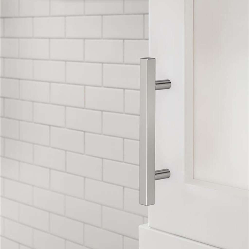 AMEROCK Square Bar Pulls in Polished Chrome 96mm BP3717626 Mounted