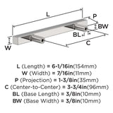 AMEROCK Square Bar Pulls in Polished Chrome 96mm BP3717626 Specs