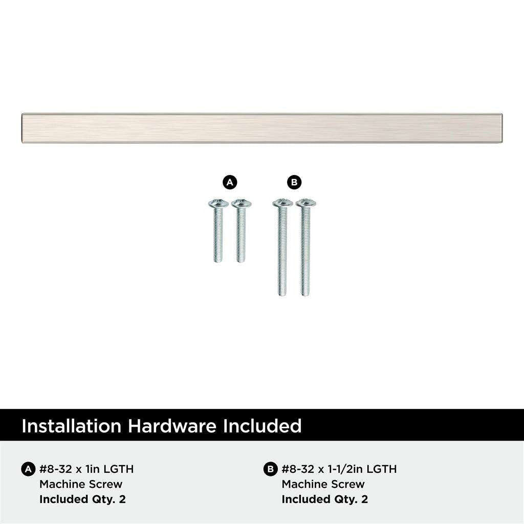 AMEROCK Square Bar Pulls in Satin Nickel 128mm BP37177G10 Installation Hardware