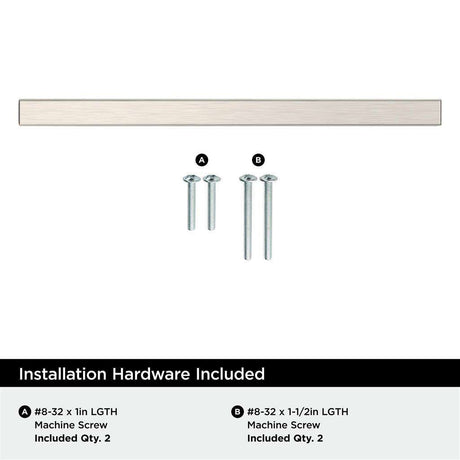 AMEROCK Square Bar Pulls in Satin Nickel 128mm BP37177G10 Installation Hardware