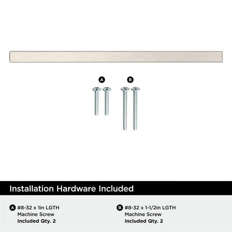 AMEROCK Square Bar Pulls in Satin Nickel 160mm BP37178G10 Installation Hardware