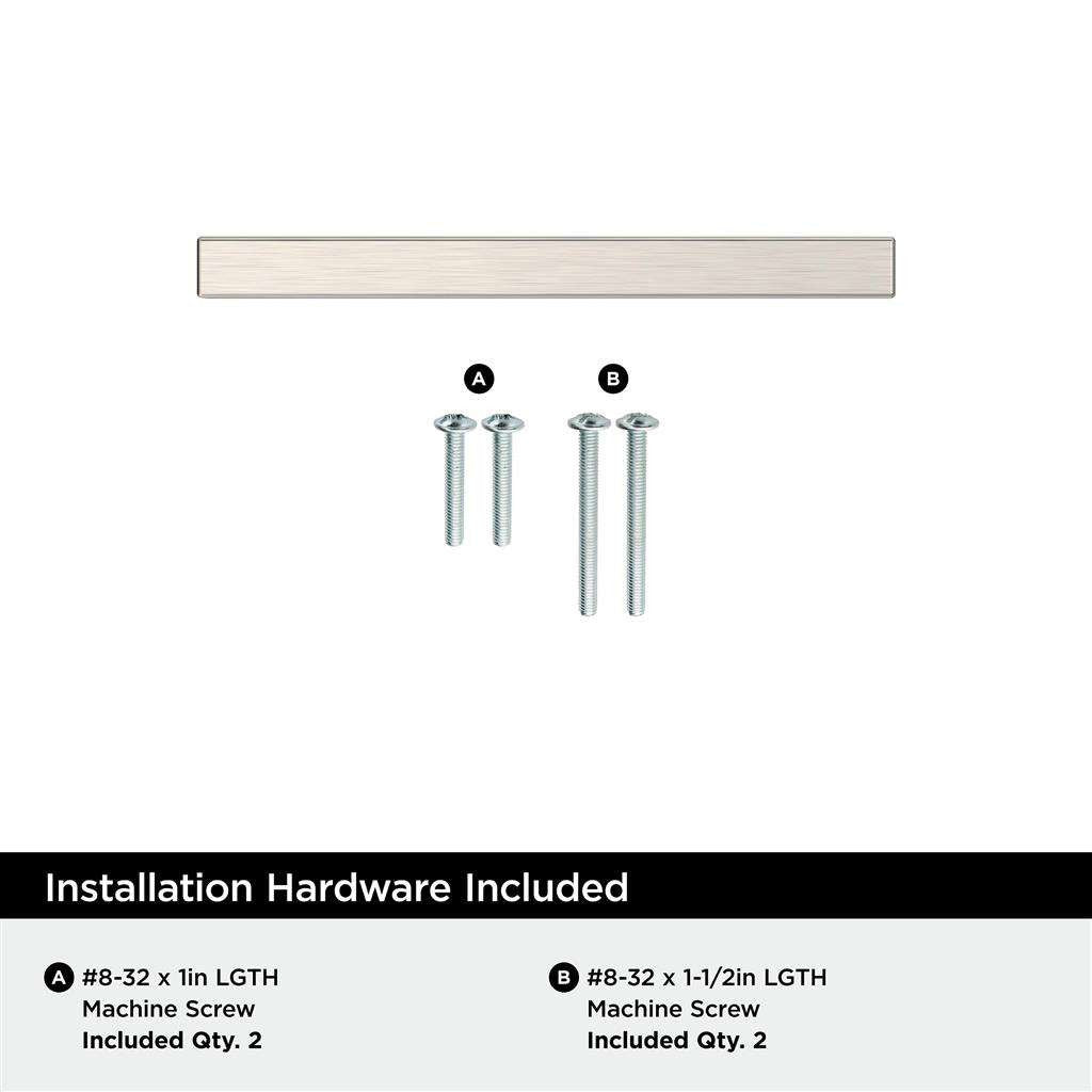 AMEROCK Square Bar Pulls in Satin Nickel 3" BP37175G10 Installation Hardware