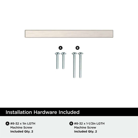 AMEROCK Square Bar Pulls in Satin Nickel 3" BP37175G10 Installation Hardware