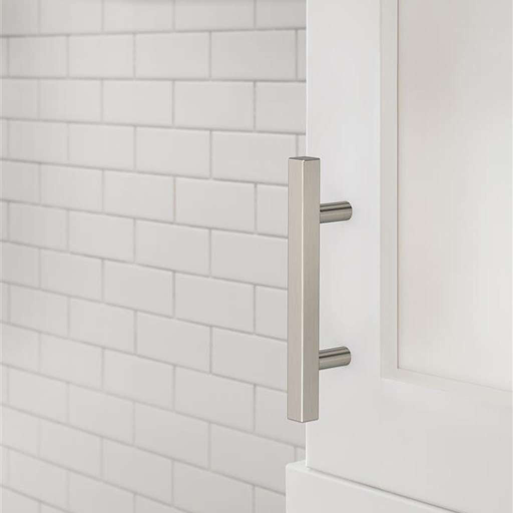 AMEROCK Square Bar Pulls in Satin Nickel 3" BP37175G10 Mounted