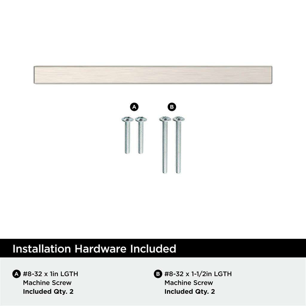 AMEROCK Square Bar Pulls in Satin Nickel 96mm BP37176G10 Installation Hardware