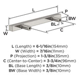 AMEROCK Square Bar Pulls in Satin Nickel 96mm BP37176G10 Specs
