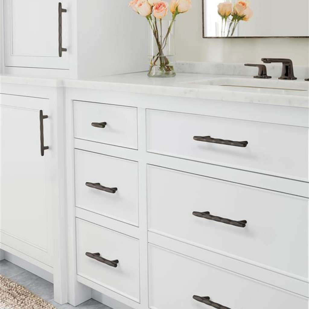 AMEROCK St. Vincent 2-1/2" Length Geometric Bar Knob in Black Bronze BP36642BBR on White