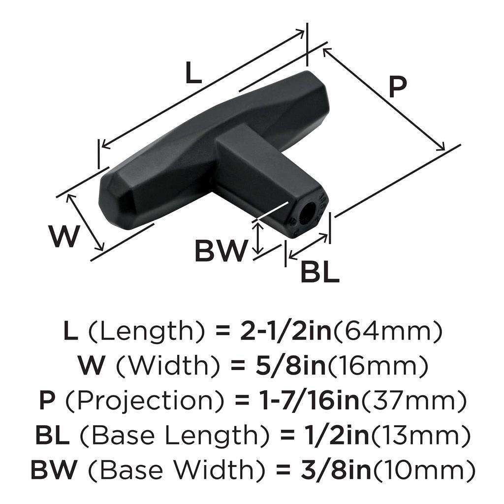 AMEROCK St. Vincent 2-1/2" Length Geometric Bar Knob in Black Bronze BP36642BBR Specs