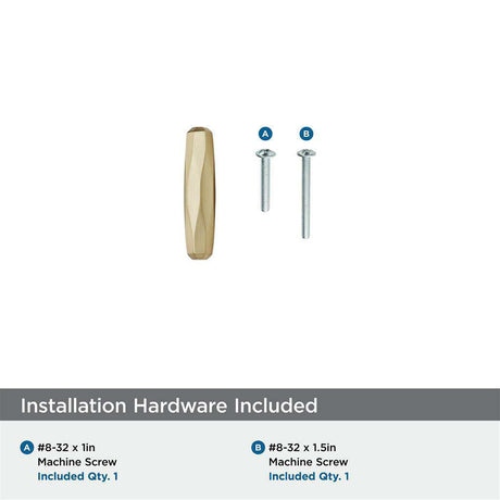 AMEROCK St. Vincent 2-1/2" Length Geometric Bar Knob in Champagne Bronze BP36642CZ Installation Hardware