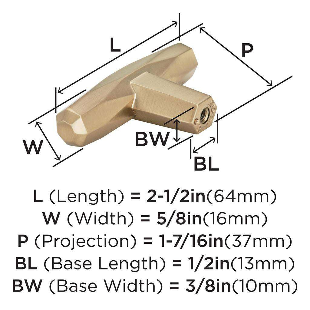 AMEROCK St. Vincent 2-1/2" Length Geometric Bar Knob in Champagne Bronze BP36642CZ Specs