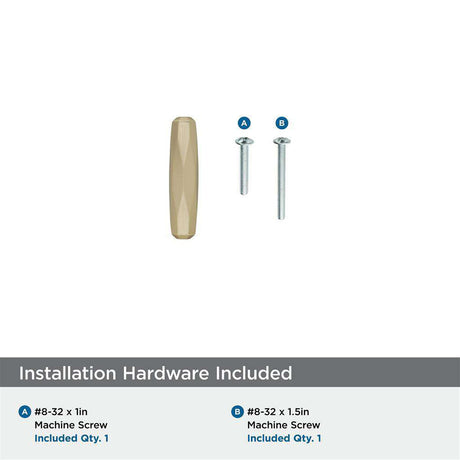 AMEROCK St. Vincent 2-1/2" Length Geometric Bar Knob in Golden Champagne BP36642BBZ Installation Hardware