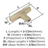 AMEROCK St. Vincent 2-1/2" Length Geometric Bar Knob in Golden Champagne BP36642BBZ Specs