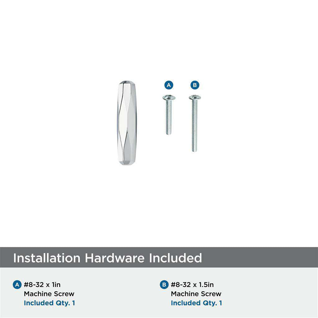 AMEROCK St. Vincent 2-1/2" Length Geometric Bar Knob in Polished Chrome BP3664226 Installation Hardware