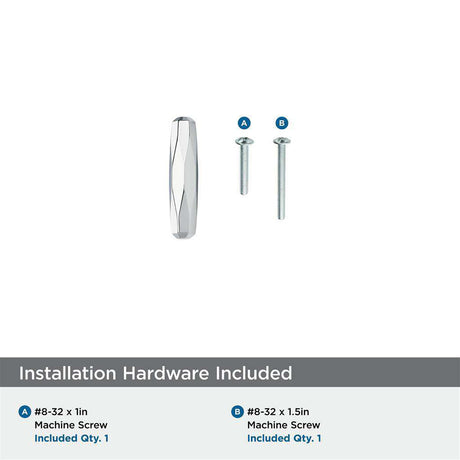 AMEROCK St. Vincent 2-1/2" Length Geometric Bar Knob in Polished Chrome BP3664226 Installation Hardware