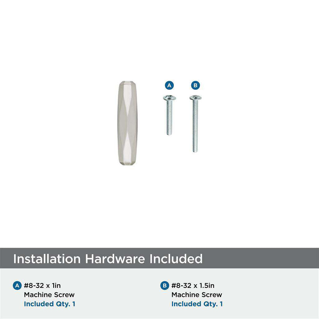 AMEROCK St. Vincent 2-1/2" Length Geometric Bar Knob in Satin Nickel BP36642G10 Installation Hardware