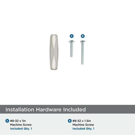 AMEROCK St. Vincent 2-1/2" Length Geometric Bar Knob in Satin Nickel BP36642G10 Installation Hardware