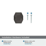 AMEROCK St. Vincent 1-5/8" Length Geometric Cabinet Knob in Black Bronze BP36641BBR Installation Hardware