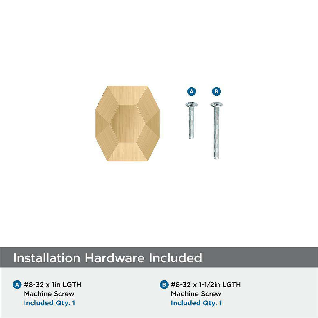 AMEROCK St. Vincent 1-5/8" Length Geometric Cabinet Knob in Champagne Bronze BP36641CZ Installation Hardware