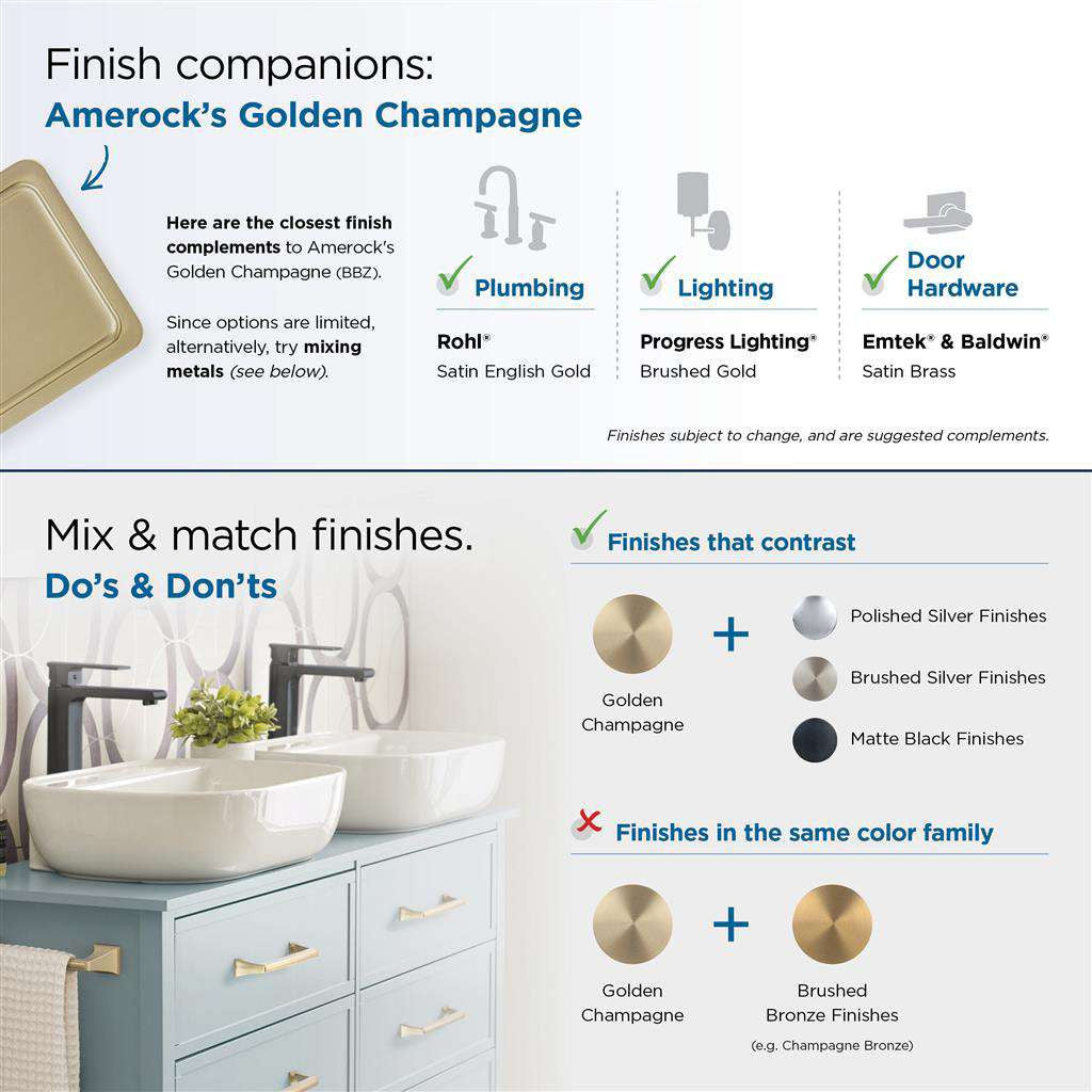 AMEROCK St. Vincent 1-5/8" Length Geometric Cabinet Knob in Golden Champagne BP36641BBZ Finish Companions