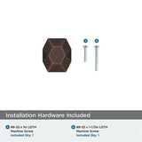 AMEROCK St. Vincent 1-5/8" Length Geometric Cabinet Knob in Oil Rubbed Bronze BP36641ORB Installation Hardware