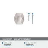 AMEROCK St. Vincent 1-5/8" Length Geometric Cabinet Knob in Satin Nickel BP36641G10 Installation Hardware