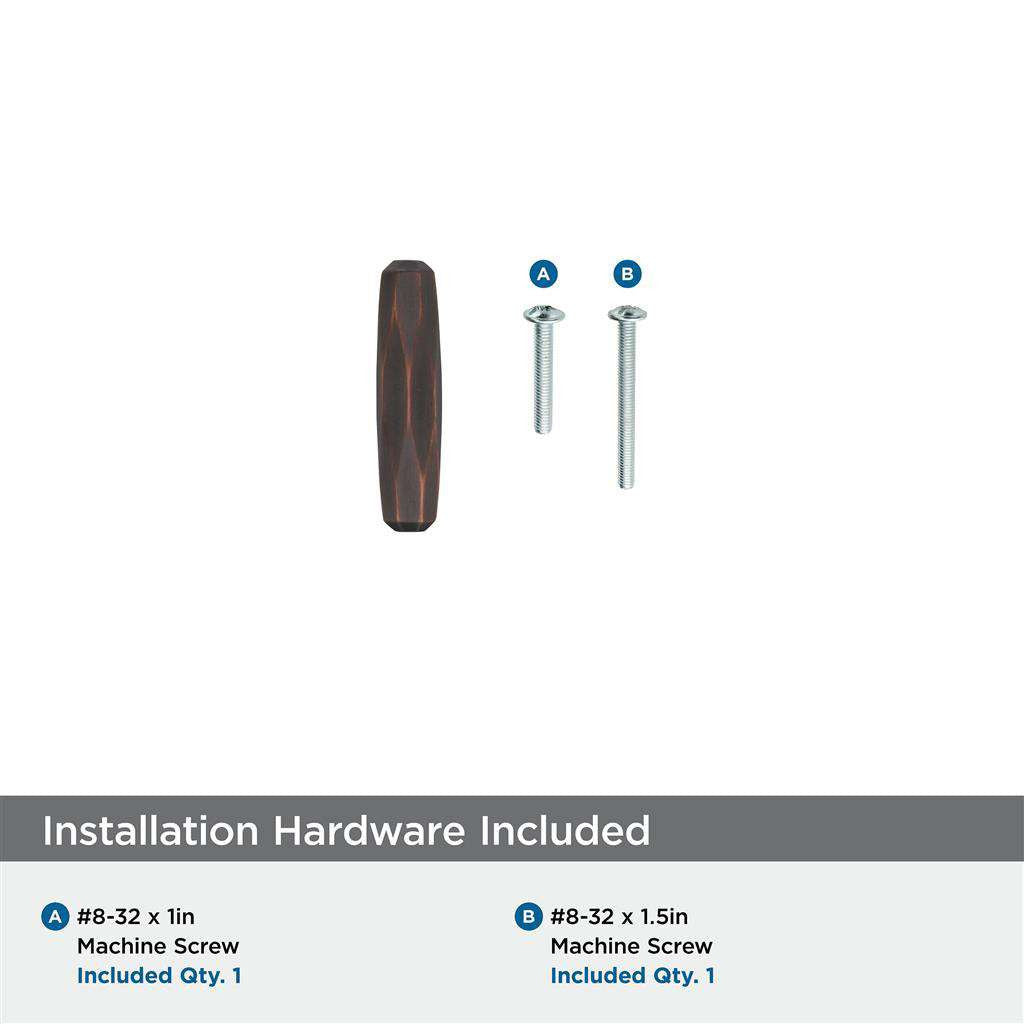 AMEROCK St. Vincent 2-1/2" Length Geometric Bar Knob in Oil Rubbed Bronze BP36642ORB Installation Hardware