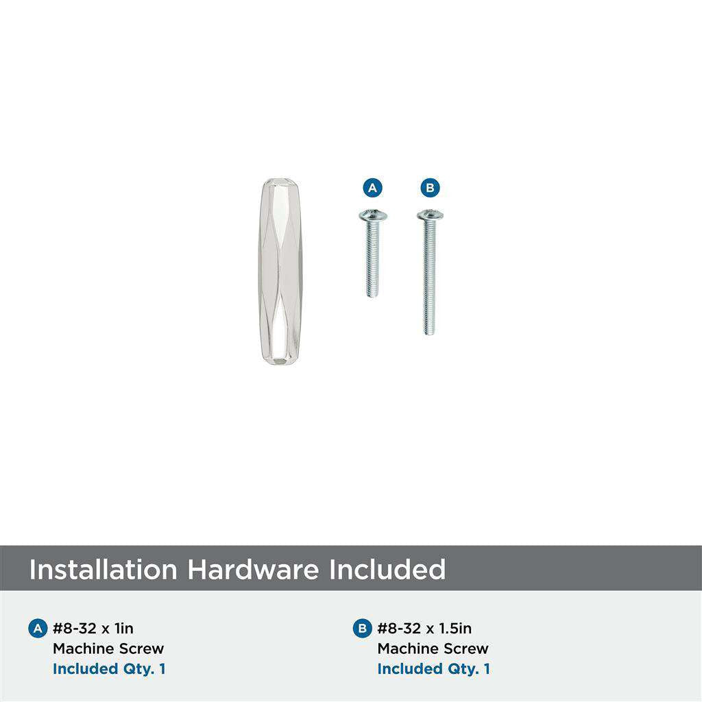 AMEROCK St. Vincent 2-1/2" Length Geometric Bar Knob in Polished Nickel BP36642PN Installation Hardware