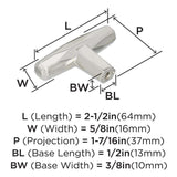 AMEROCK St. Vincent 2-1/2" Length Geometric Bar Knob in Polished Nickel BP36642PN Specs
